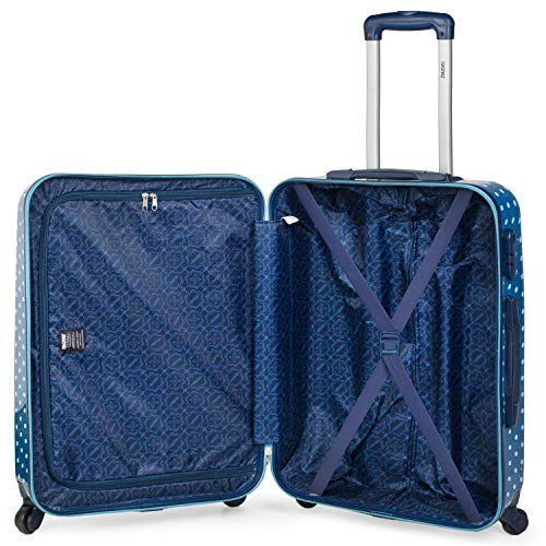 SKPAT - Maleta Infantil de Viaje Trolley 65 cm Mediana policarbonato Estampado Lunares. rígida cómoda y Ligera. 4 Ruedas. candado. Calidad Marca y diseño. 66460, Color Tejano