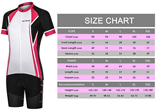 SKYSPER Ciclismo Maillot Mujer Jersey Pantalones Cortos Culote Mangas Cortas de Ciclismo Conjunto de Ropa Maillot Transpirable para Deportes al Aire Libre Ciclo Bicicleta