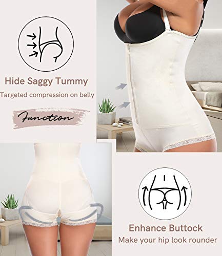 SLIMBELLE Bodies Moldeadores Faja de Mujer Body Reductor Adelgazante Shaper Ajustable Shapewear-Beige-S