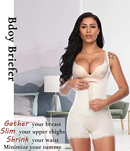 SLIMBELLE Bodies Moldeadores Faja de Mujer Body Reductor Adelgazante Shaper Ajustable Shapewear-Beige-S