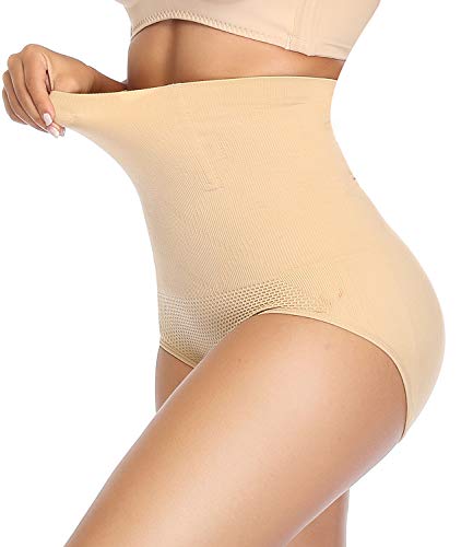 SLIMBELLE Braguita Moldeadora Nalga Cintura Alta para Mujer Braga Faja Reductora Postparto Talla Grande Ropa Interior Adelgazante Body Shaper Shapewear Lenceria Invisible Negro-M
