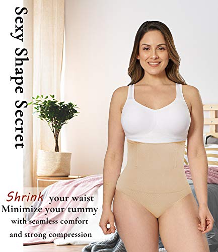 SLIMBELLE Braguita Moldeadora Nalgas Cintura Alta para Mujer Braga Faja Reductora Postparto Talla Grande Ropa Interior Adelgazante Body Shaper Shapewear Lenceria Invisible Negro-S