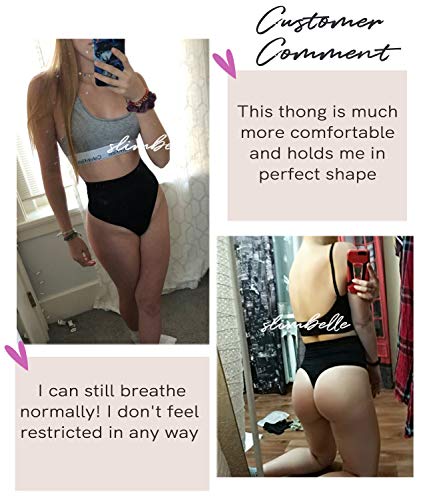 SLIMBELLE Fajas Tanga Invisible Braguita Moldeadora Thong Cintura Media para Mujer String Reductora sin Costuras Sexy Adelgazante Abdomen Elástico Shaping Lenceria-L