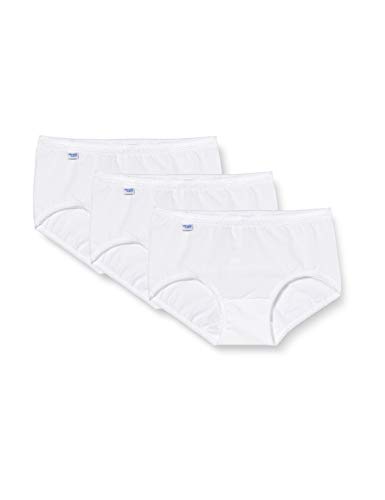 Sloggi Basic Plus Midi 3 Pack - Braguita para mujer, color blanco, talla 42