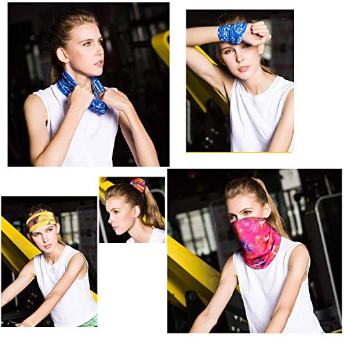 Slosh 8 Bandana Cintas Pelo Deporte Hombre Mujer Ciclismo Yoga Elastica Pañuelos Cabeza Turbante Lazo Tenis UV Moto Playa (8 PCS)