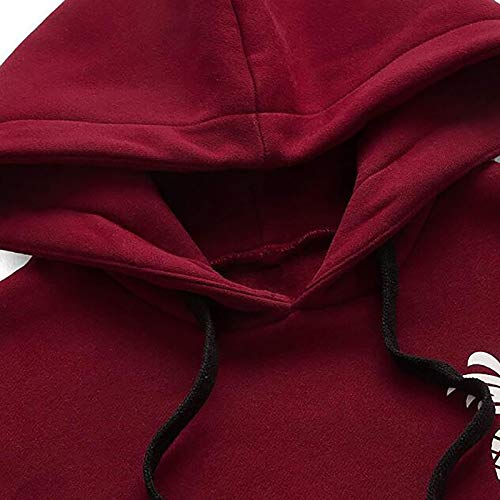 SmallYin Sudaderas con Capucha para Damas, Sudaderas con Capucha De Manga Larga con Estampado Informal, Ropa Deportiva,Sudadera De Manga Larga para Mujer (Negro/Rosa/Rojo, Etc.)