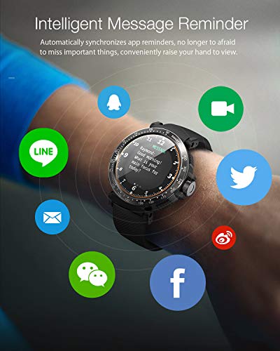 Smartwatch, BlitzWolf Reloj Inteligente IP68 Impermeable HD Pantalla Táctil Completa de 1.3 Pulgadas, Pulsera Actividad con Pulsómetro, Podómetro, Monitor de Sueño, Reloj Deportivo Hombre Mujer(Negro)