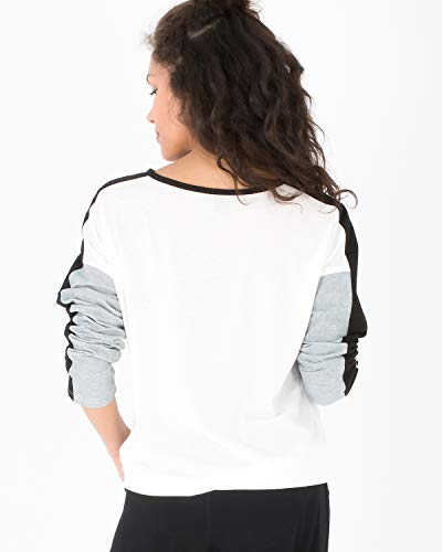 Smash! Camiseta de Estilo Casual Deportiva con Estampado Posicional Floral Camiseta de Manga Larga con Cuello Redondo para Mujer T-Shirt Penelope