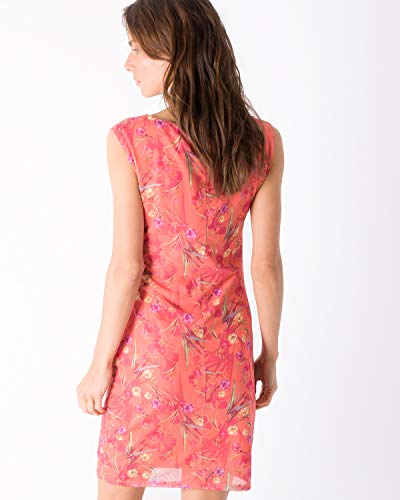 Smash! Vestido Estampado de Flores y Tropical Mujer de Verano Cuello Redondo Vestido Corto Estampado para Mujer sin Mangas Dress Hagar