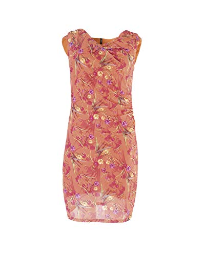 Smash! Vestido Estampado de Flores y Tropical Mujer de Verano Cuello Redondo Vestido Corto Estampado para Mujer sin Mangas Dress Hagar