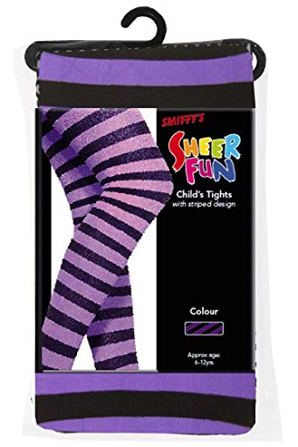 Smiffy'S 22081 Pantimedias, Púrpura / Negro, M A L - Edad 8-12 Años