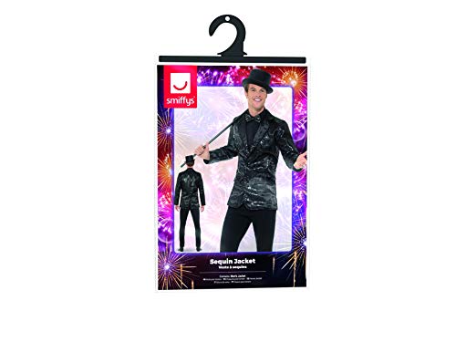 Smiffys Chaqueta de lentejuelas, negro, para hombre, L - Tamaño 42"-44" , color/modelo surtido