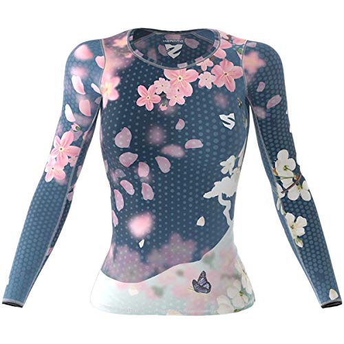 SMMASH Blossom Womens Long Sleeve Compression Tops, Breathable and Light, Functional Thermal Shirt for Crossfit, Fitness, Yoga, Gym, Running, Sport Long Sleeved, Antibacterial Material…