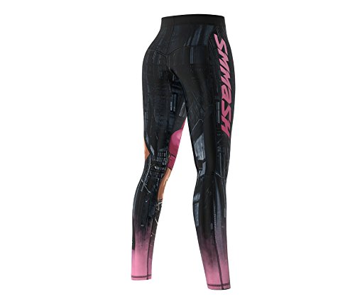 SMMASH Herley Squad Deportivos Leggins Largos Mujer, Mallas Deporte Mujer, Yoga, Fitness, Crossfit, Correr, Material Transpirable y Antibacteriano, (XL)