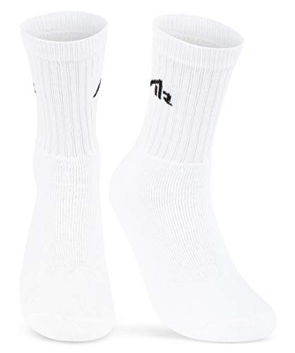 sockenkauf24 10 Pares de calcetines i1R Hombre y Mujer Calcetines deportivos Calcetines de tenis Algodón Negro o blanco (39-42, 10 pares | Blanco)