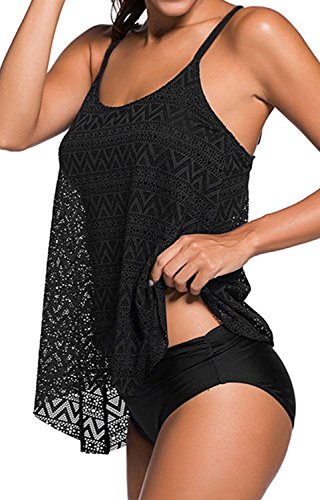 Socluer Traje de baño Tankini para Mujer en Bikini con Braguitas de Talle Alto