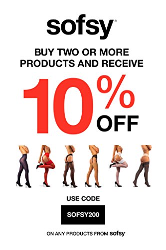 sofsy Encaje de Muslo Alto Opaco con sostenedor de Nylon, Pantyhose de Medias de Silicona Top 60 Den Negro Black 1/2 - X-Small/Small