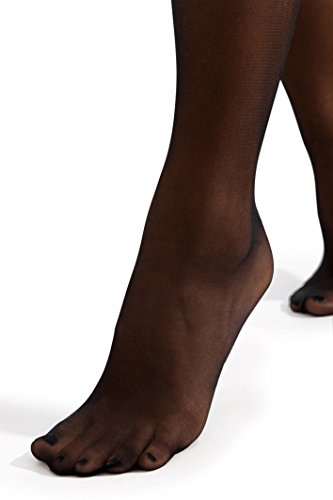 sofsy Encaje de Muslo Alto Opaco con sostenedor de Nylon, Pantyhose de Medias de Silicona Top 60 Den Negro Black 6 - XX-Large