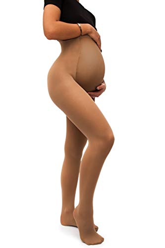 sofsy Medias Opacas de Maternidad – Ajuste súper cómodo para todas las etapas del embarazo 50 den Camel 4 - Large