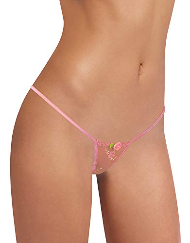 Sohimary 428 Mini Tanga String Encaje Mujer XS S M L 34 36 38 40 Rosa