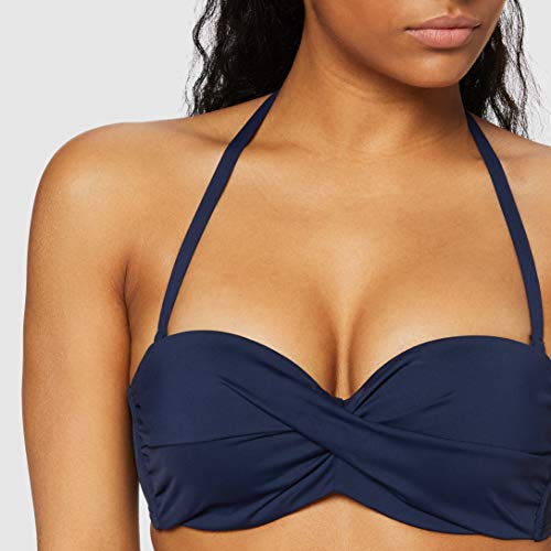 s.Oliver Bügel-Bandeau-Top JPF-27 Tops de Bikini, Azul Marino (Marine 24), 38B para Mujer