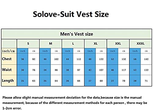 Solove-Suit Chaleco de lana de tweed para hombre, corte ajustado, para boda a medida marrón claro M