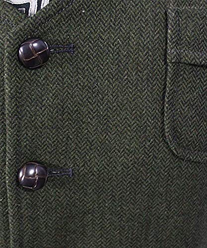 Solove-Suit Chaleco de lana de tweed para hombre, corte ajustado, para boda a medida marrón claro M