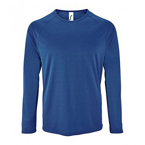 SOLS Camiseta de Manga Larga Modelo Performance Para Hombre (XL/Azul Eléctrico)