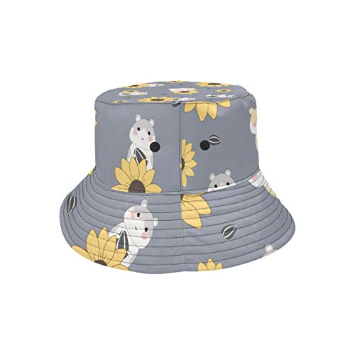 Sombrero al Aire Libre para Mujeres Mascotas hambrientas de hámsteres de Felpa Verano Unisex Pesca Sun Top Sombreros de Cubo para Adolescentes Mujeres Gorra de Pescador Deporte al Aire Libre