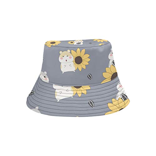 Sombrero al Aire Libre para Mujeres Mascotas hambrientas de hámsteres de Felpa Verano Unisex Pesca Sun Top Sombreros de Cubo para Adolescentes Mujeres Gorra de Pescador Deporte al Aire Libre