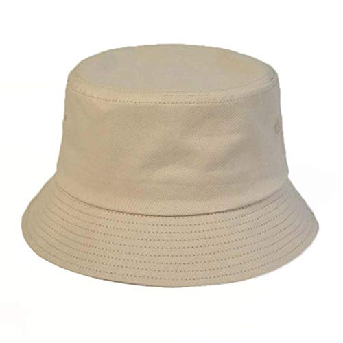 Sombrero De Copa Sombrero De Pescador De Algodón Sombrero De Olla Bordado Personalizado Sombrero para El Sol Sombreros para Niños Y Niñas 54-58Cm Beig