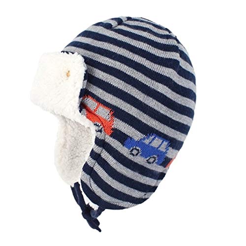Sombrero de Invierno para niños y niñas, Forro de Lana de algodón con Dibujos Animados   Bonitos , Orejeras a Prueba de Viento, Sombrero cálido para Coche, M 1-2T
