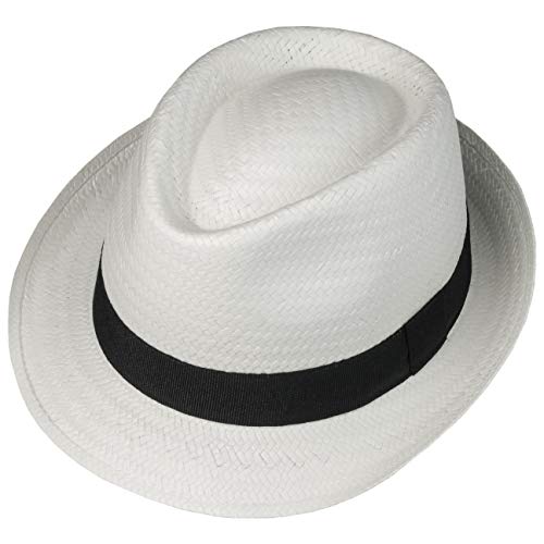 Sombrero de Paja Málaga Trilby sombreros de pajasombreros de verano (59 cm - blanco )