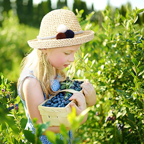 Sombrero de Paja Niña Gorra de Sol Transpirable al Aire Libre de Viaje Sunscreen Cap Playa de Verano para Chicas, Beige