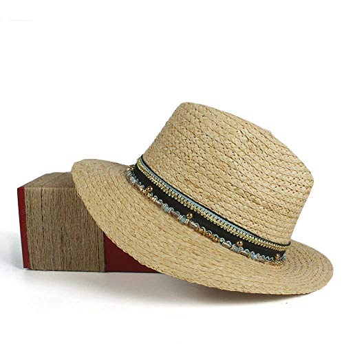 Sombrero De Paja Para Mujer Elegante Verano De Ocasional Sombrero Sombrero Para El Sol Ocio Moda Para Mujer Sombrero De Paja De Rafia Panamá Sombrero De Sol Con Ala Ancha Sombrero De Playa