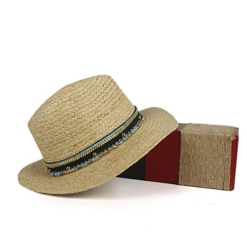 Sombrero De Paja Para Mujer Elegante Verano De Ocasional Sombrero Sombrero Para El Sol Ocio Moda Para Mujer Sombrero De Paja De Rafia Panamá Sombrero De Sol Con Ala Ancha Sombrero De Playa
