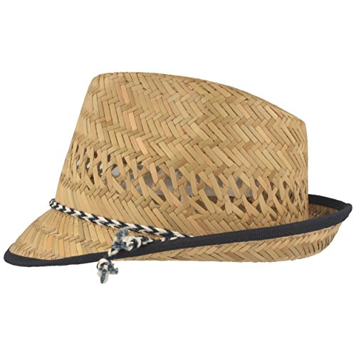 Sombrero de Paja para niños | Sombrero de Verano | Sombrero para el Sol | 100% Paja – para Chicos y Chicas - Material Ligero y Flexible – Juego de cordón Azul con Blanco.