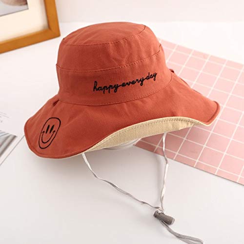 Sombrero de Pescador Sonriente para Mujer, versión Coreana de Verano de la Marea, Sombrero Anti-UV con Protector Solar de Doble Cara de otoño japonés