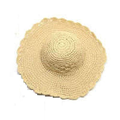 Sombrero De Playa para Mujer 2018 Paja Outdoor Nuevo Sombrero De con Encaje Ondulado Protección UV Sombrero para El Sol Al Aire Libre Verano Dalat Visor Beige (Color : Beige, Size : One Size)