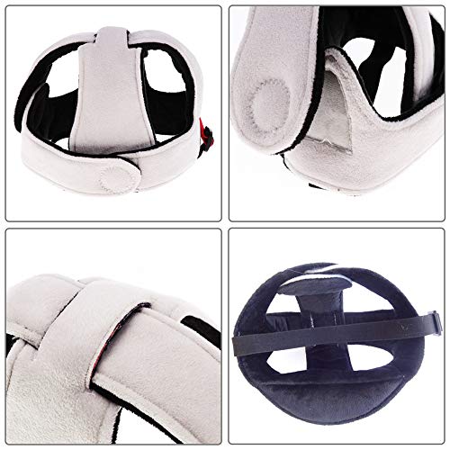 Sombrero de Seguridad para Bebé, Infantil Protector de Cabeza Casco de Seguridad del Bebé Niño Sombrero de Protección Adjustable Arnés Gorra de Protección, Gris