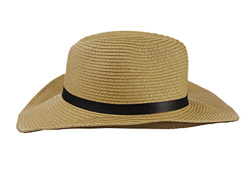 Sombrero de vaquero unisex para mujer y hombre, plegable, con visera grande, protección UV UPF 50 + caqui Talla única