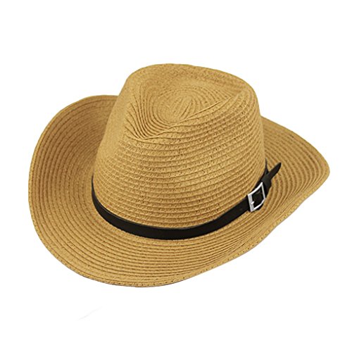 Sombrero de vaquero unisex para mujer y hombre, plegable, con visera grande, protección UV UPF 50 + caqui Talla única