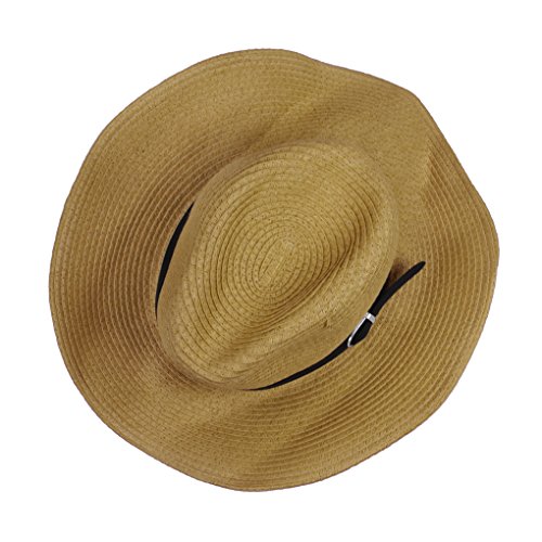 Sombrero de vaquero unisex para mujer y hombre, plegable, con visera grande, protección UV UPF 50 + caqui Talla única