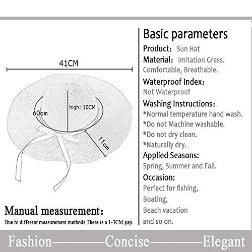Sombrero Paja Mujer Pamela de Paja Sombreros Mujer Verano Sombrero ala Ancha Mujer Sombrero de Playa Plegable