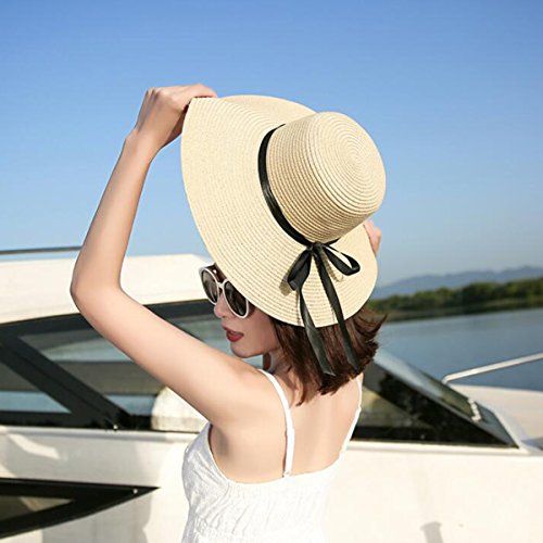 Sombrero Paja Mujer Pamela de Paja Sombreros Mujer Verano Sombrero ala Ancha Mujer Sombrero de Playa Plegable