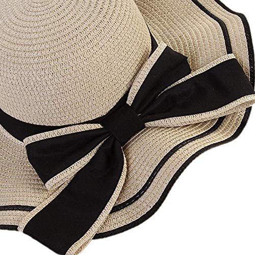 Sombrero para el Sol de Verano Mujeres Sombreros de Paja Sombrilla Gorra de Panamá Moda Arco Sombrero de Playa Gorras de Viaje Plegables Protección Solar UV