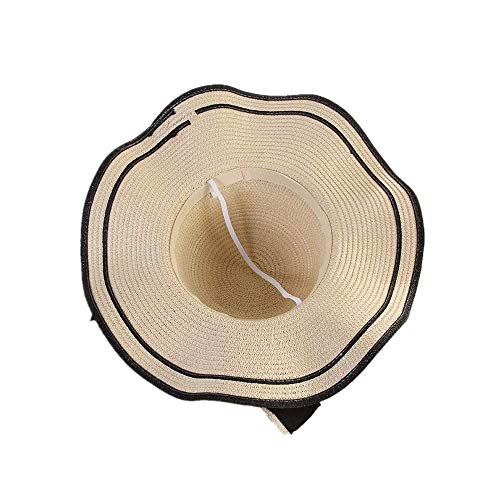 Sombrero para el Sol de Verano Mujeres Sombreros de Paja Sombrilla Gorra de Panamá Moda Arco Sombrero de Playa Gorras de Viaje Plegables Protección Solar UV