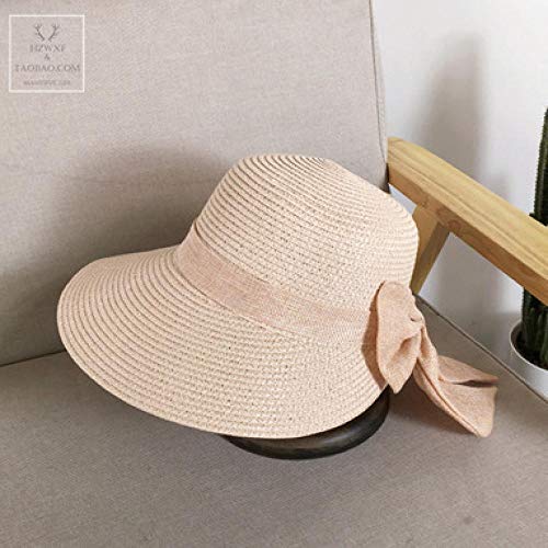 Sombrero para El Sol Sombrero De Sol para Mujer Arco Grande ala Ancha Floppy Sombreros De Verano para Mujer Playa Panamá Sombrero De Paja Sombrero De Protección Solar Visor Cap 3