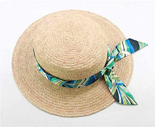 Sombrero para El Sol Sombreros De Rafia De Cinta A Rayas De Colores para Mujeres Sombrero De Playa De Boda Gorras De Calle Sombrero De Protección Solar De Paja Fina Fina 02