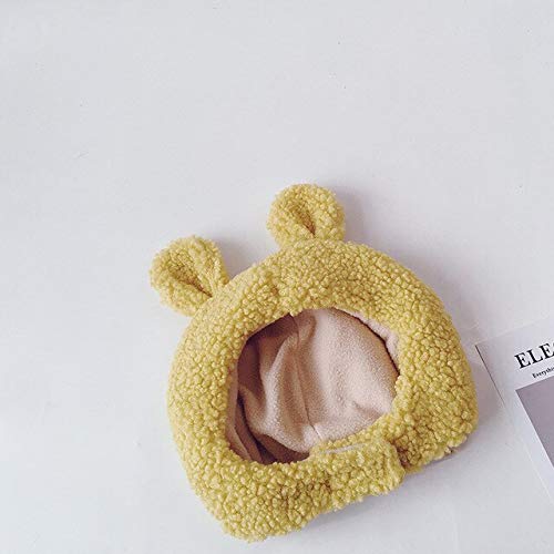 Sombrero para Exteriores de Dibujos Animados cálidos engrosados ​​para niños, Gorro de Orejeras de Color sólido, Amarillo, Traje para 2-6 años